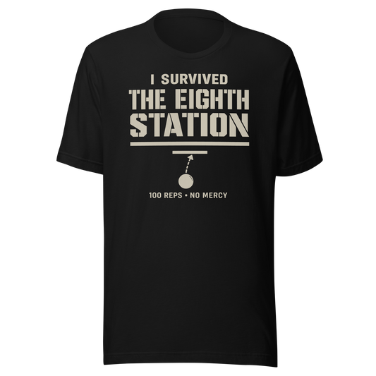 I Survived The Eighth Station Tee in Black — Eighth Station finisher shirt