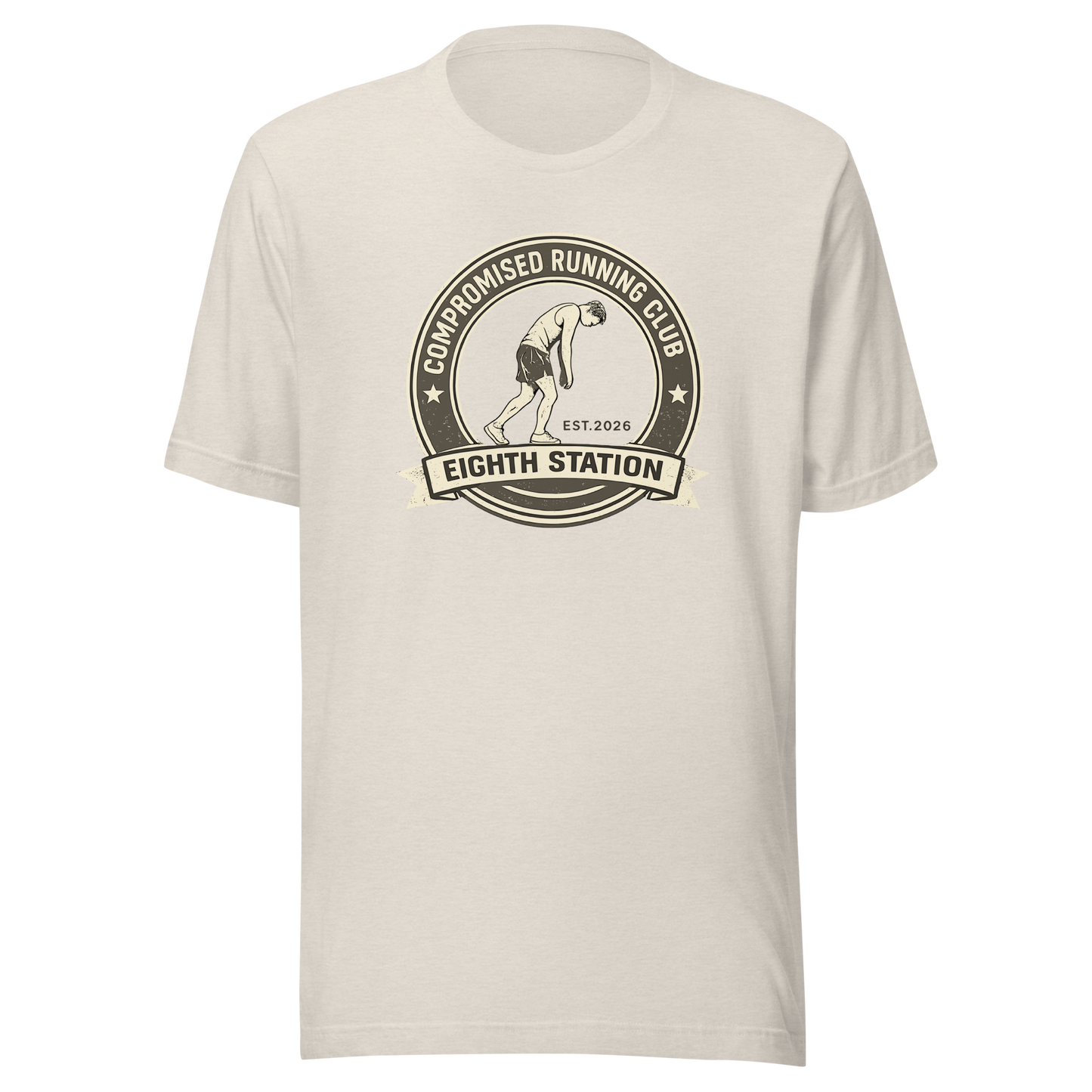 Compromised Running Club Tee in Heather Dust — Eighth Station hybrid fitness shirt