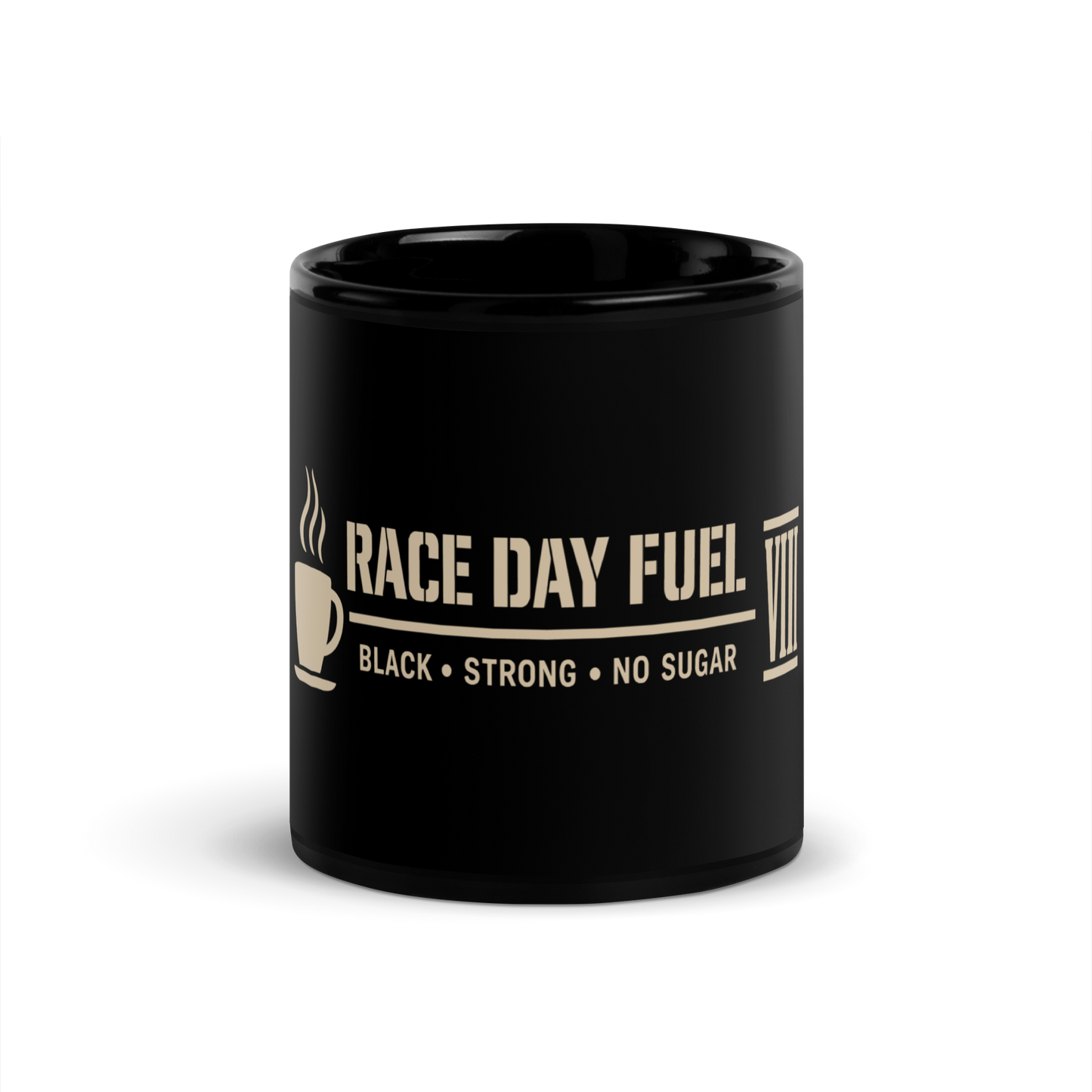 Race Day Fuel Mug 11oz black glossy — Eighth Station hybrid athlete coffee mug