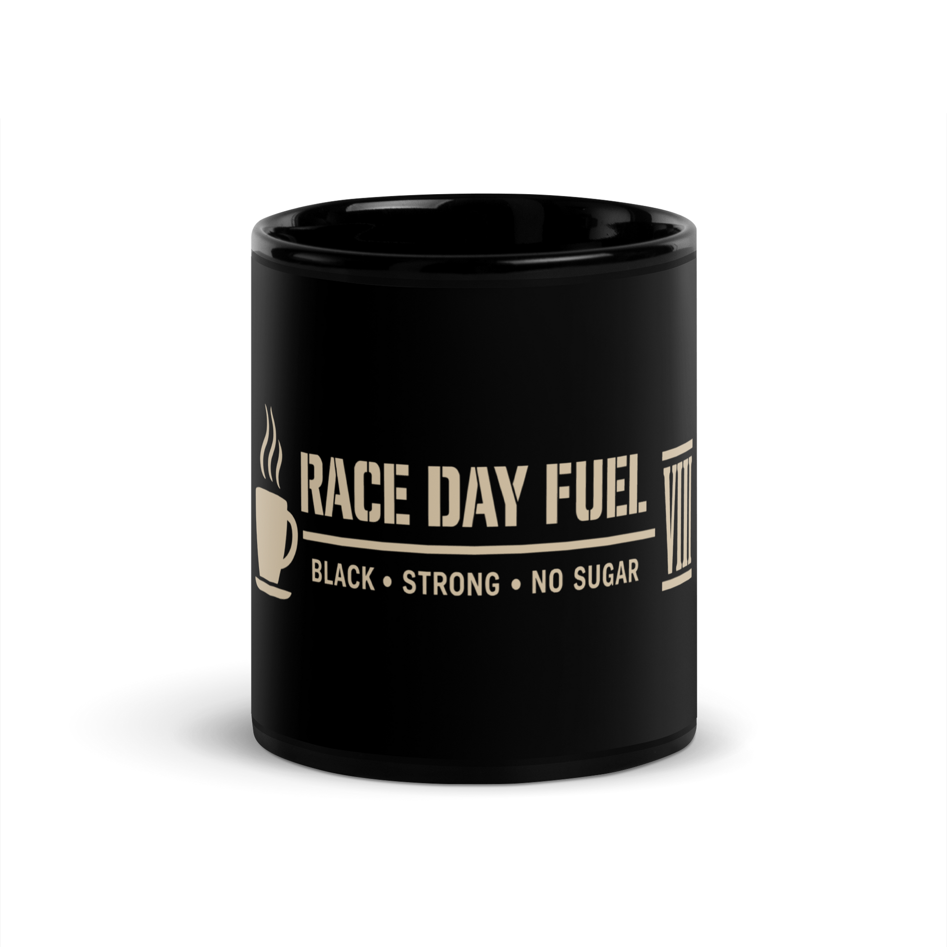 Race Day Fuel Mug 11oz black glossy — Eighth Station hybrid athlete coffee mug