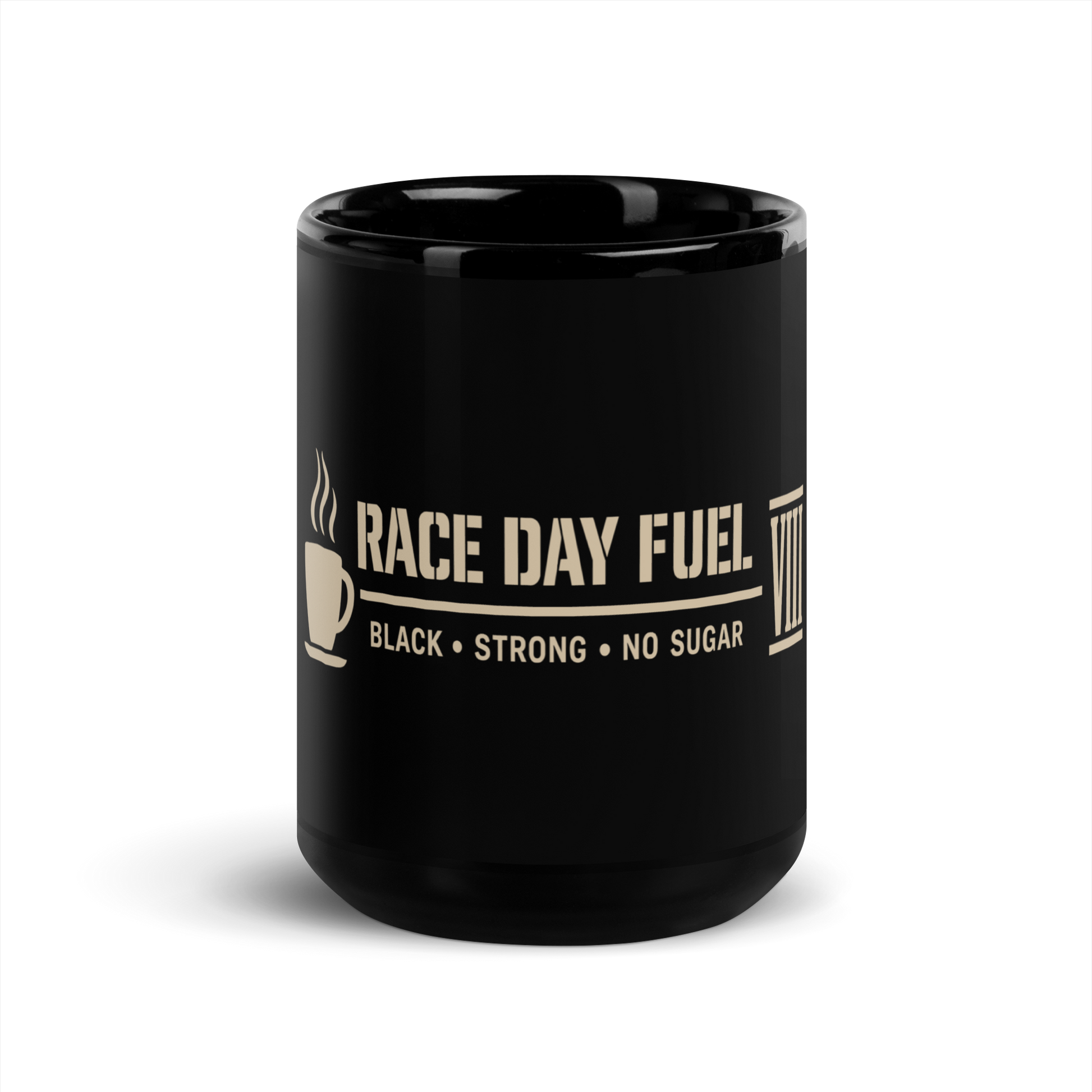 Race Day Fuel Mug 15oz black glossy — Eighth Station hybrid athlete coffee mug