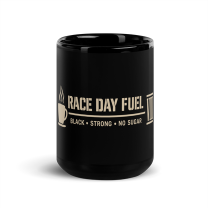 Race Day Fuel Mug 15oz black glossy — Eighth Station hybrid athlete coffee mug