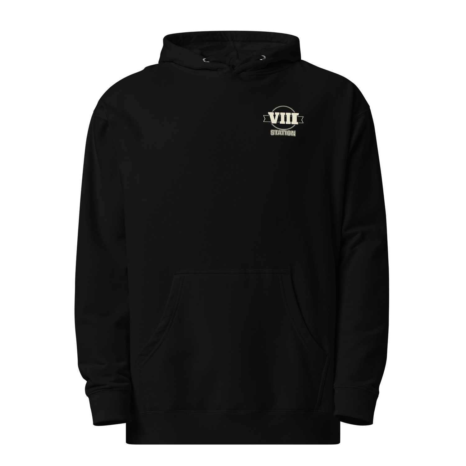 Built For Athletes Hoodie in Black front — Eighth Station hybrid fitness hoodie
