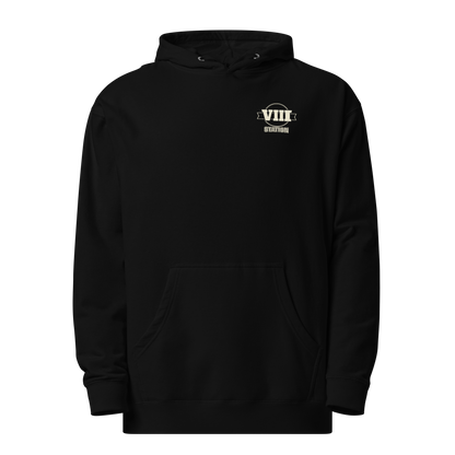 Built For Athletes Hoodie in Black front — Eighth Station hybrid fitness hoodie