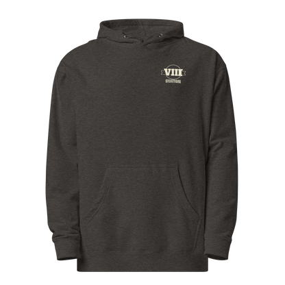 Built For Athletes Hoodie in Charcoal Heather front — Eighth Station hybrid fitness hoodie