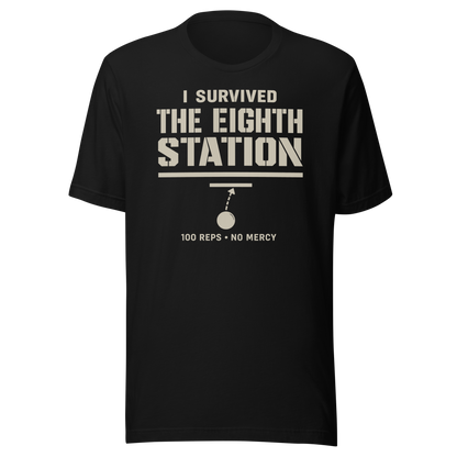 I Survived The Eighth Station Tee in Black — Eighth Station finisher shirt
