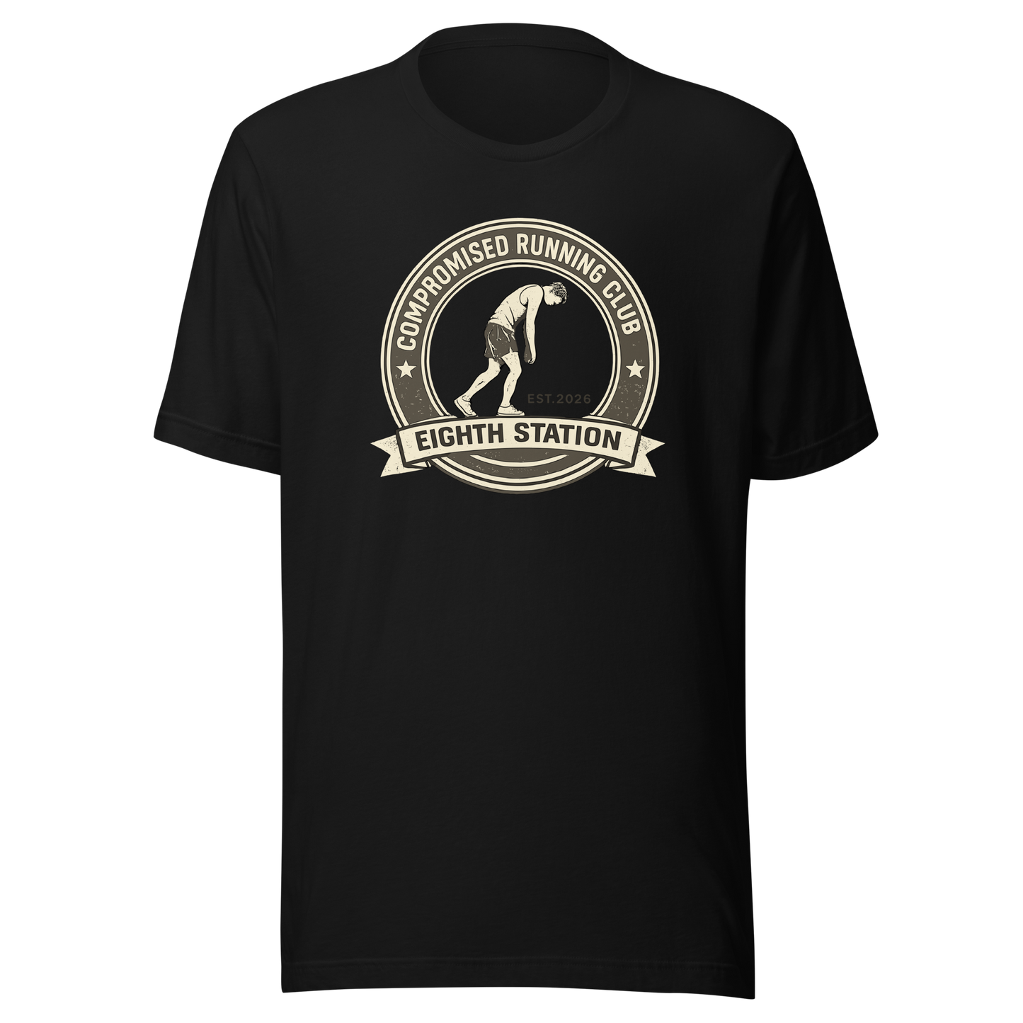 Compromised Running Club Tee in Black — Eighth Station hybrid fitness shirt