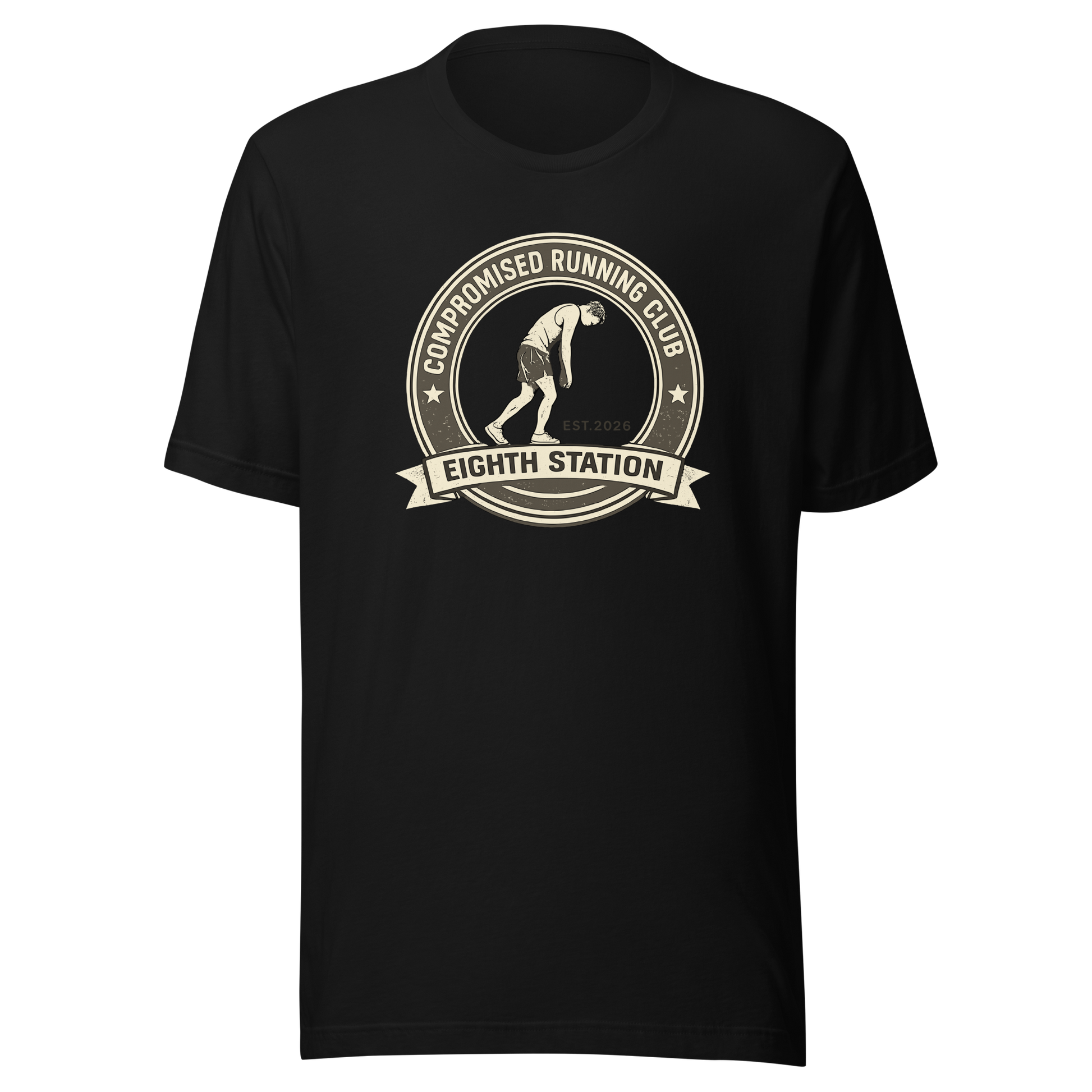 Compromised Running Club Tee in Black — Eighth Station hybrid fitness shirt