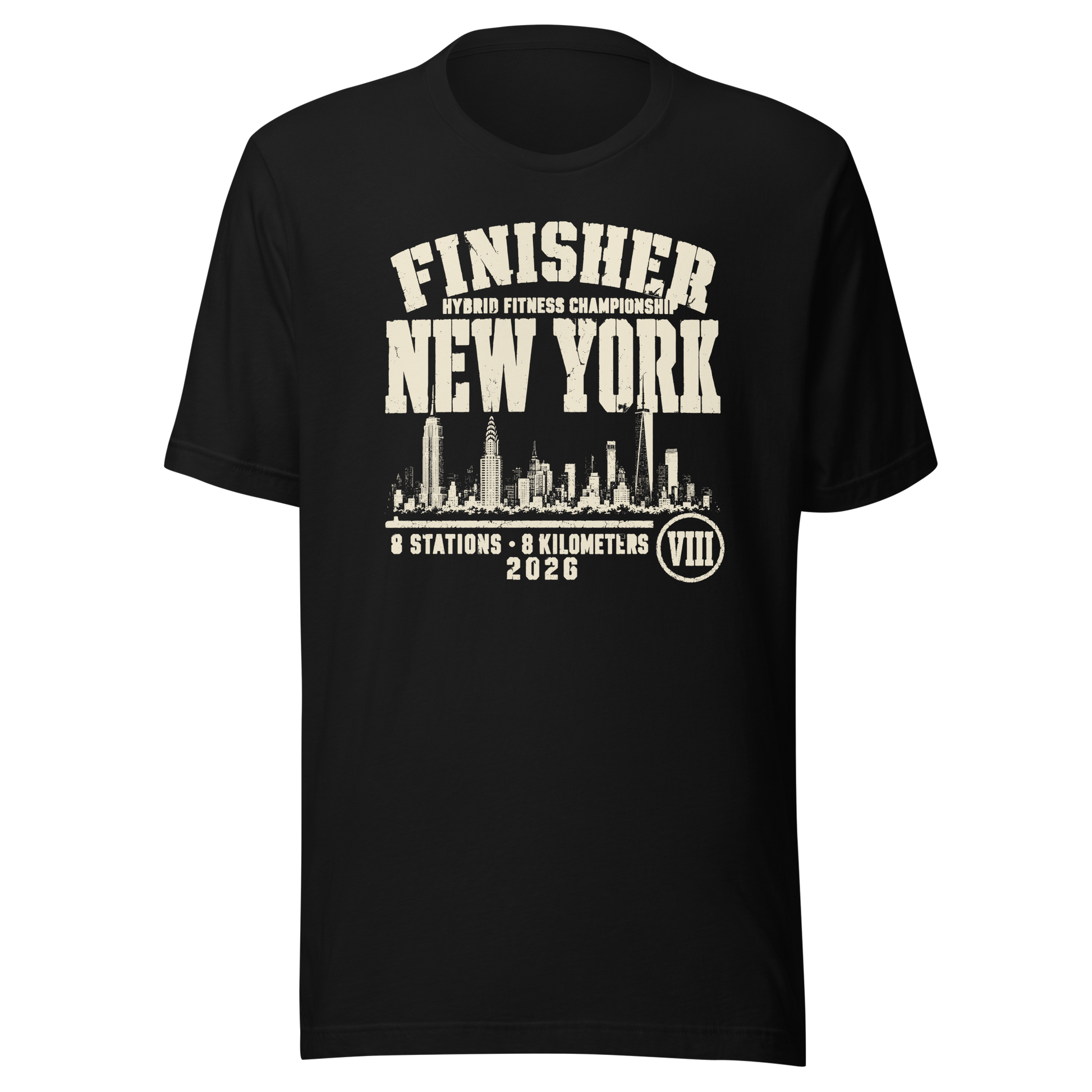 New York City Finisher Tee 2026 in Black — Eighth Station race commemorative shirt