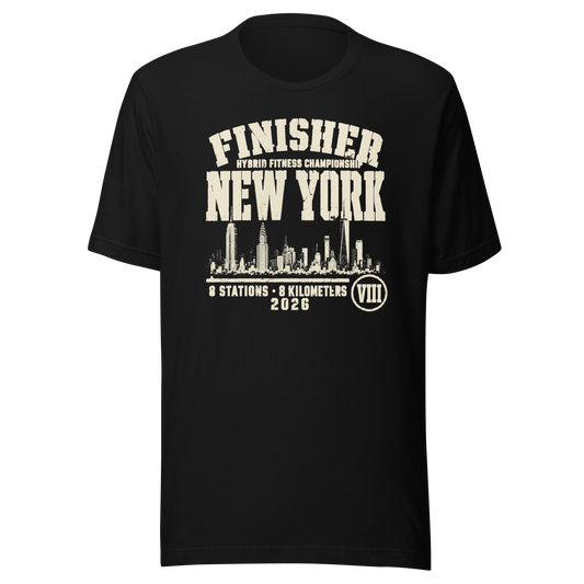 New York City Finisher Tee 2026 in Black — Eighth Station race commemorative shirt