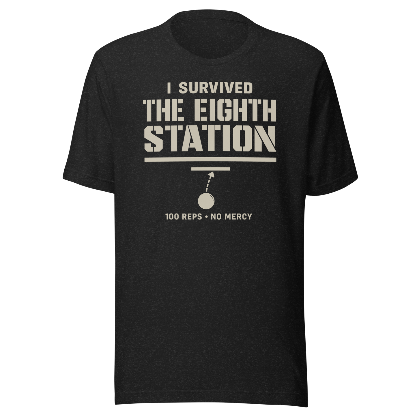 I Survived The Eighth Station Tee in Black Heather — Eighth Station finisher shirt
