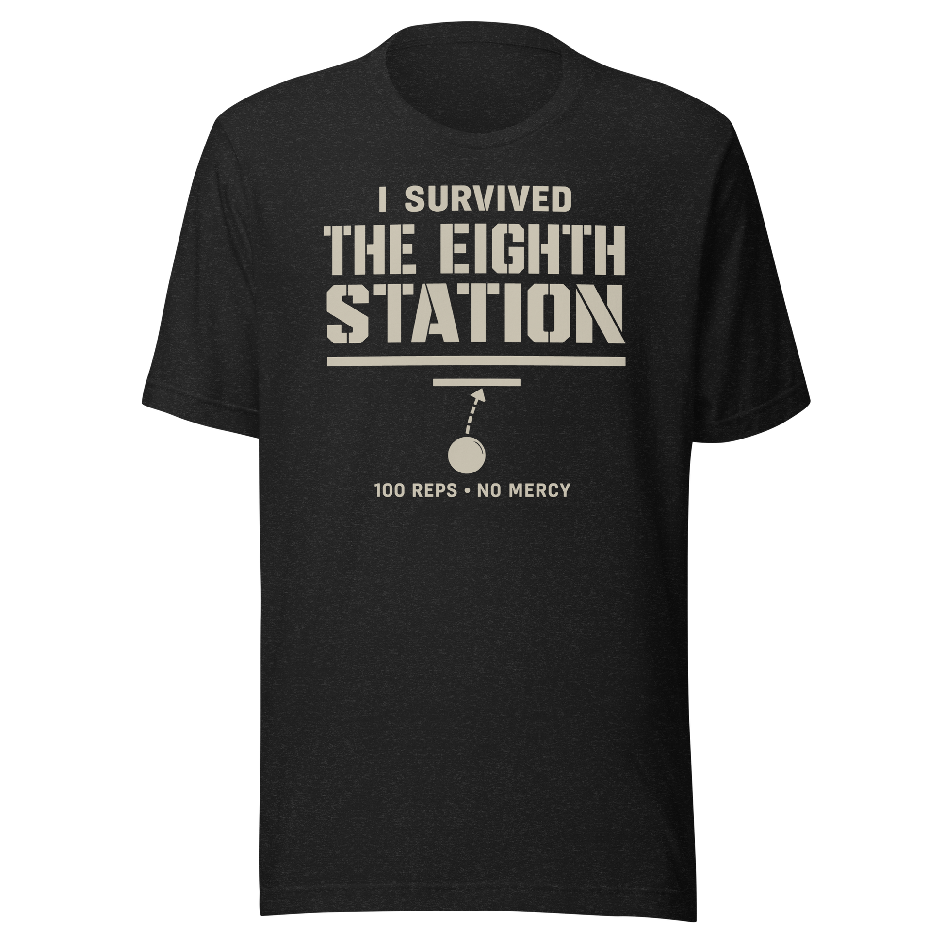 I Survived The Eighth Station Tee in Black Heather — Eighth Station finisher shirt