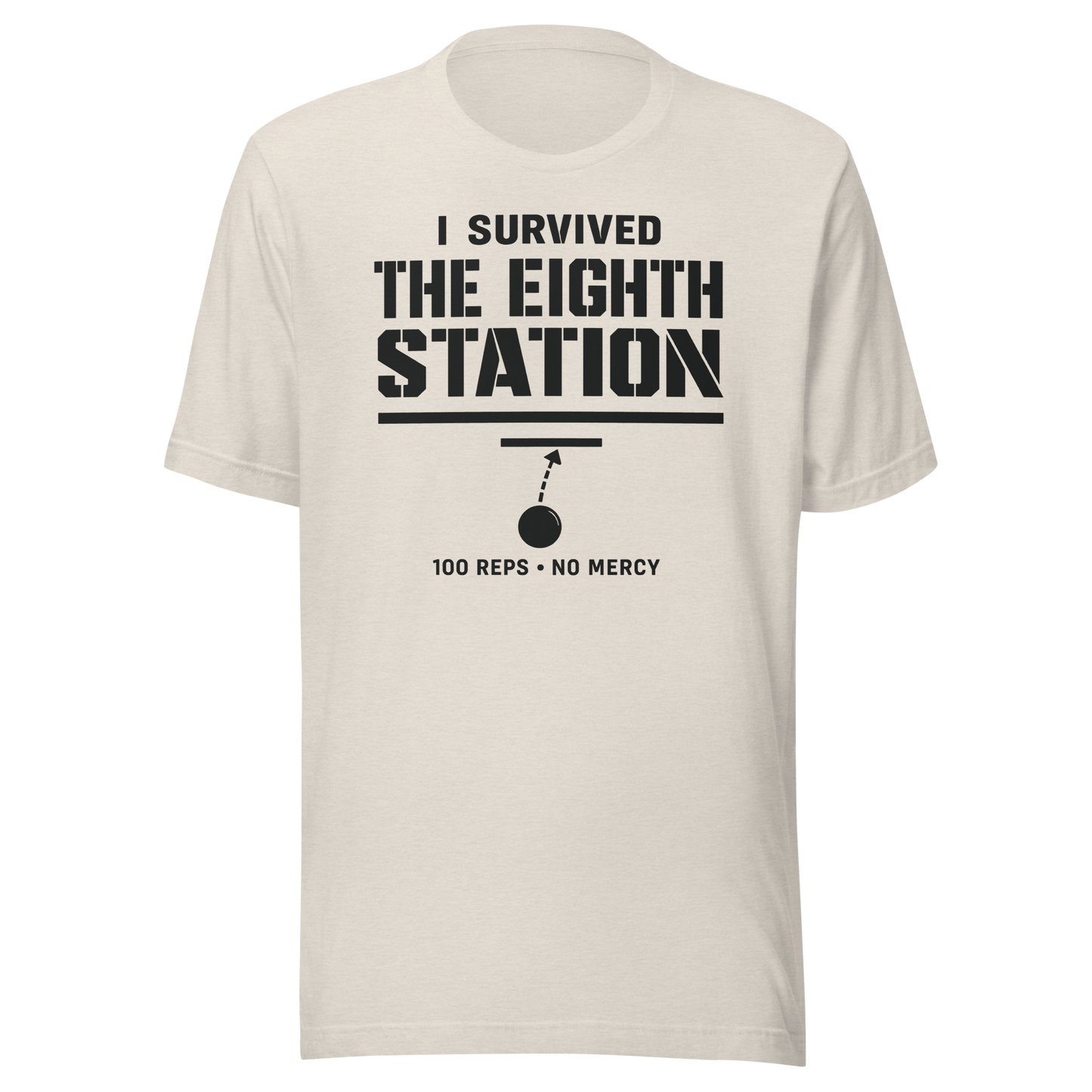 I Survived The Eighth Station Tee in Heather Dust — Eighth Station finisher shirt