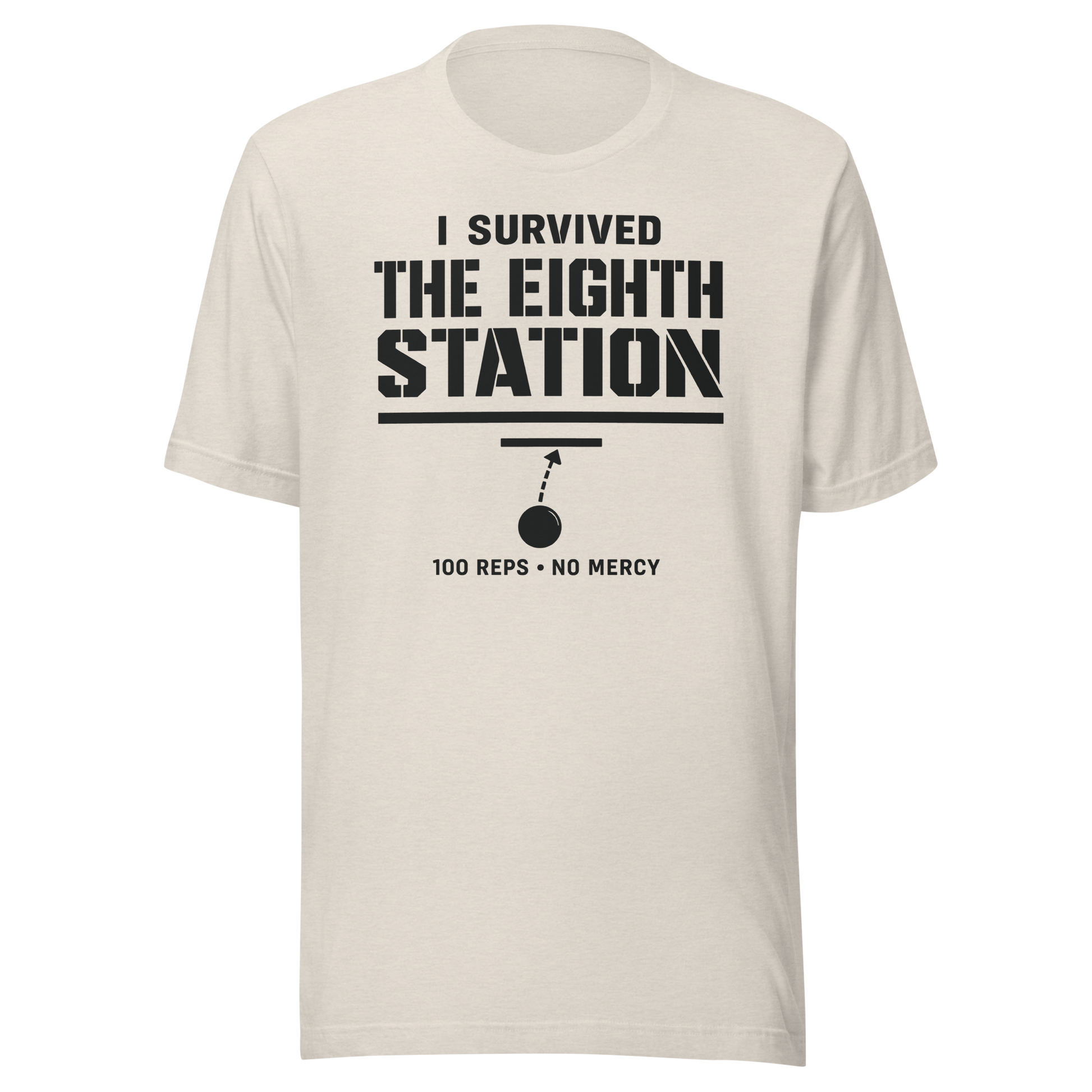 I Survived The Eighth Station Tee in Heather Dust — Eighth Station finisher shirt