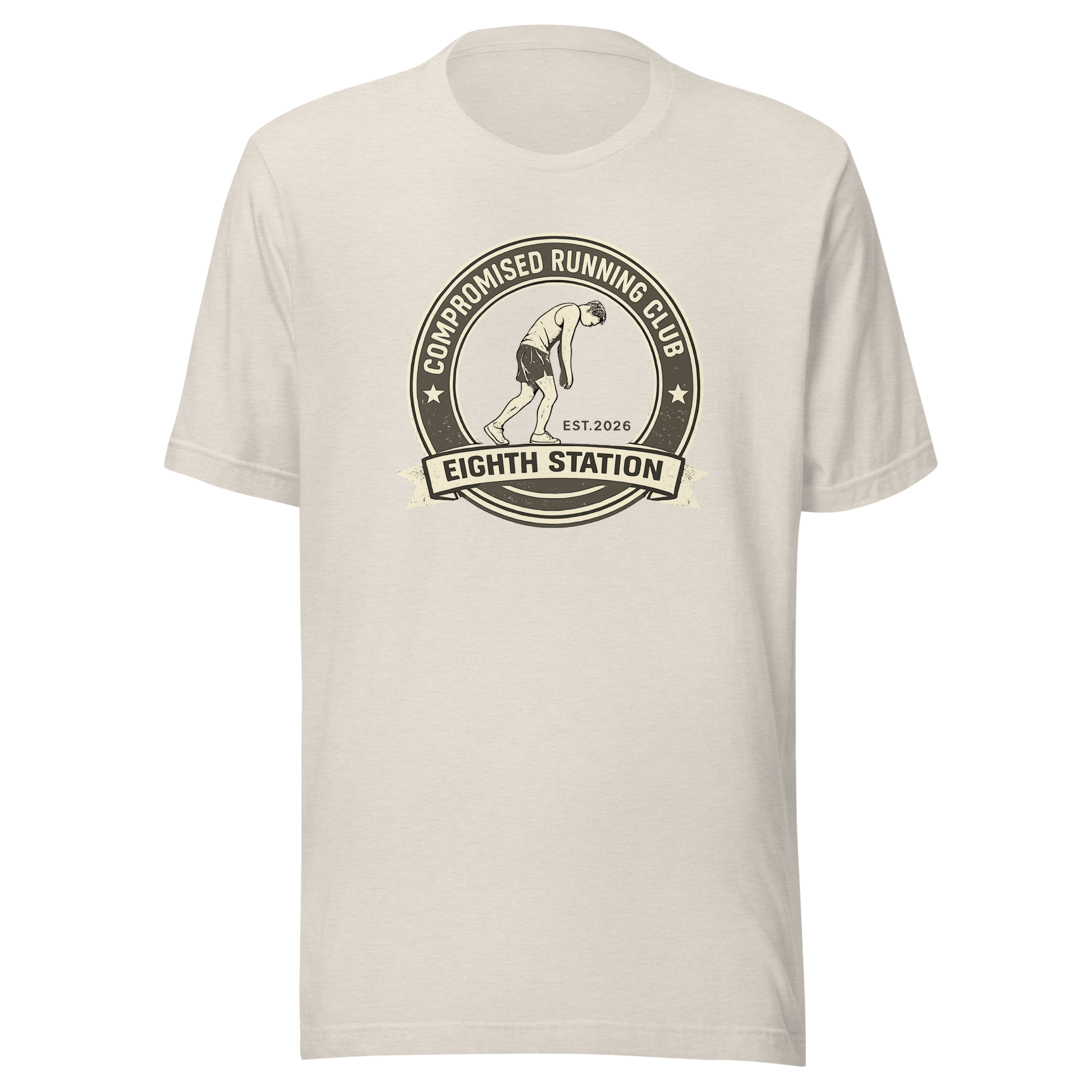 Compromised Running Club Tee in Heather Dust — Eighth Station hybrid fitness shirt