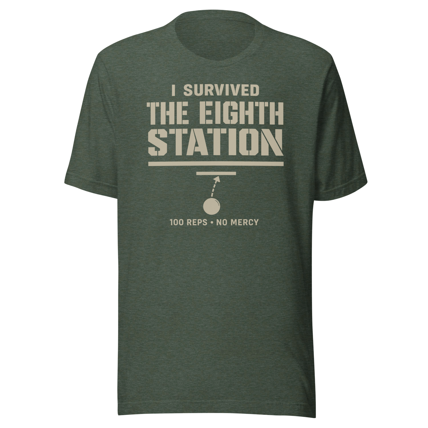 I Survived The Eighth Station Tee in Heather Forest — Eighth Station finisher shirt