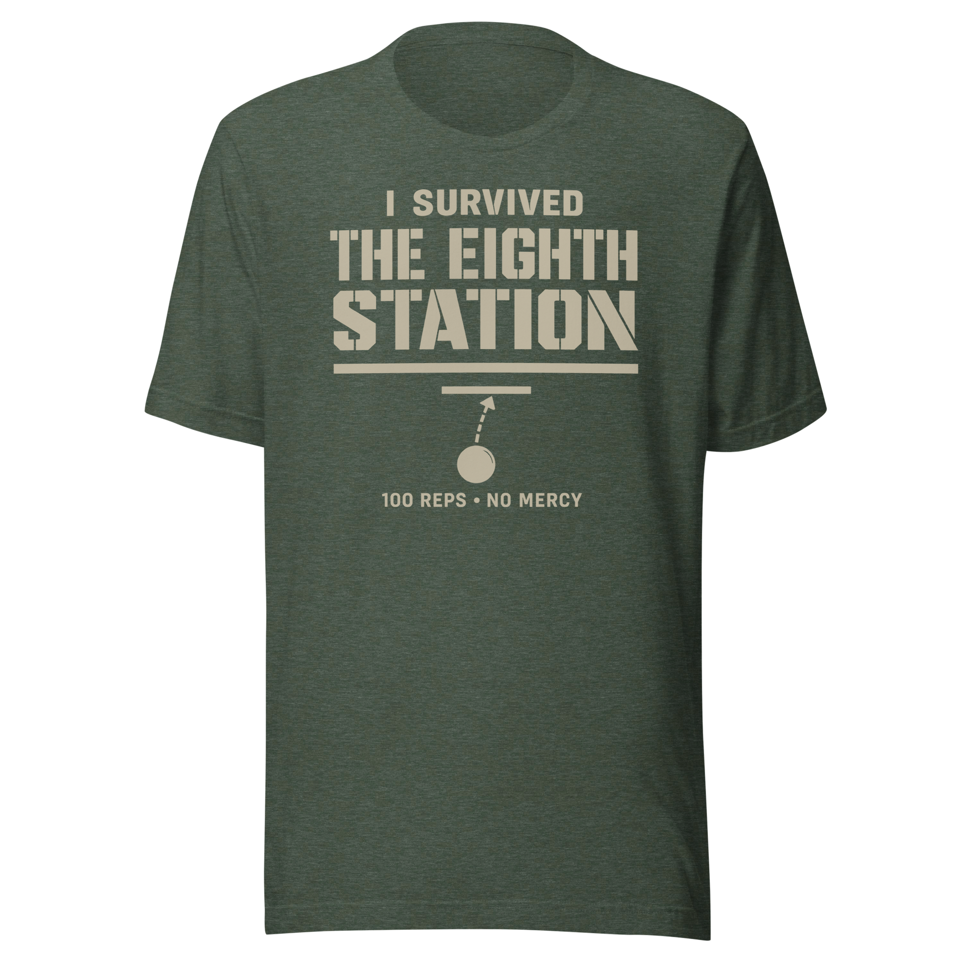 I Survived The Eighth Station Tee in Heather Forest — Eighth Station finisher shirt
