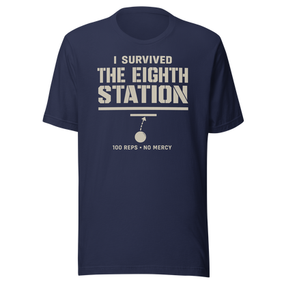 I Survived The Eighth Station Tee in Navy — Eighth Station finisher shirt