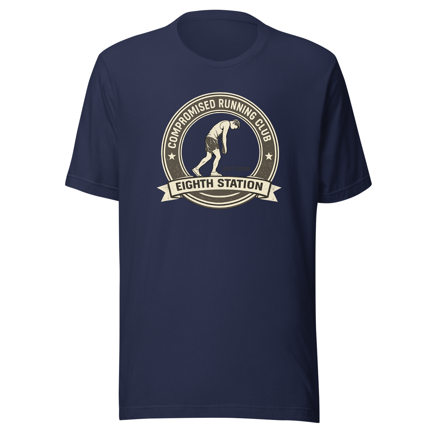 Compromised Running Club Tee in Navy — Eighth Station hybrid fitness shirt