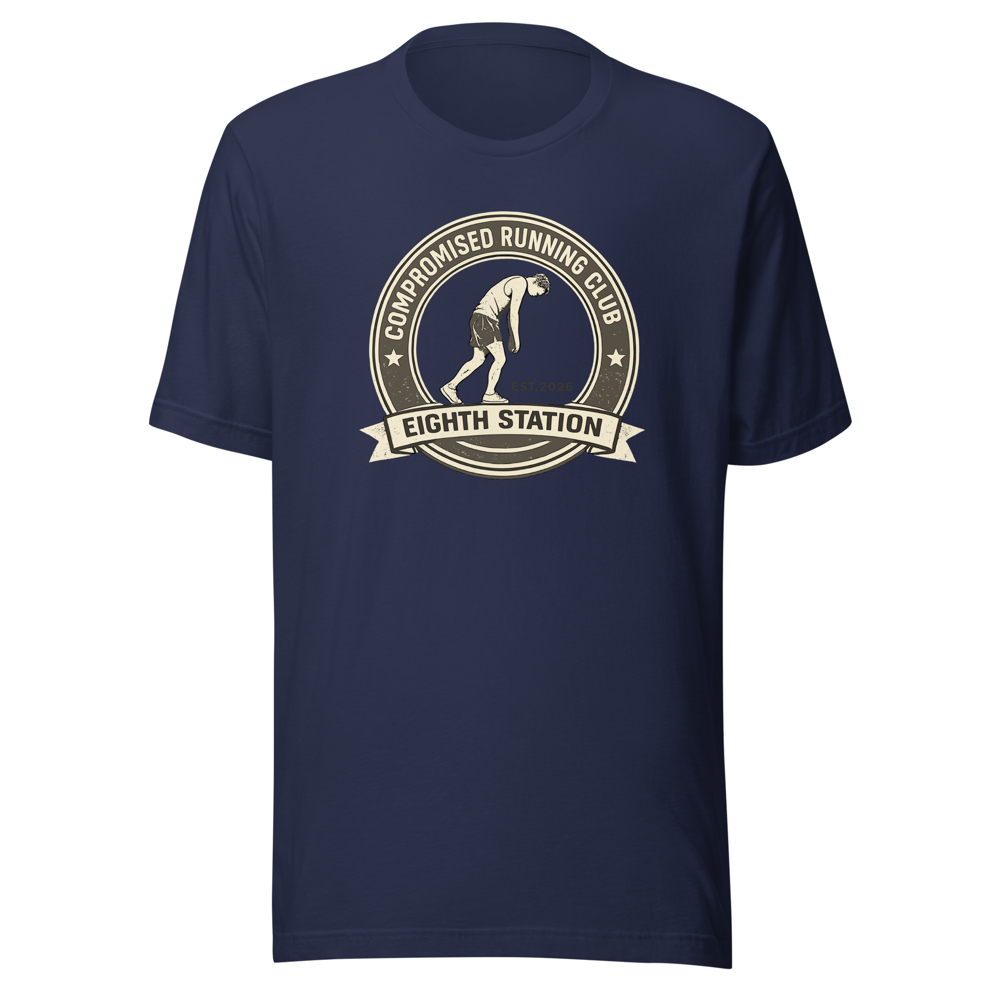 Compromised Running Club Tee in Navy — Eighth Station hybrid fitness shirt