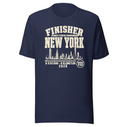 New York City Finisher Tee 2026 in Navy — Eighth Station race commemorative shirt