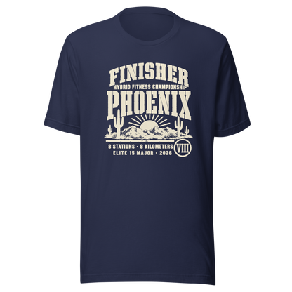 Phoenix Finisher Tee 2026 in Navy — Eighth Station race commemorative shirt